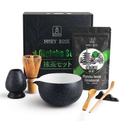 Coffret cadeau : matcha cérémonial japonais + matchawan + accessoires en bambou