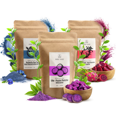 Coffret de matchas colorés : Blue Matcha + Pink Matcha + Purple Matcha