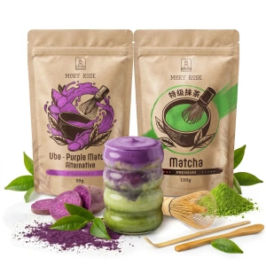 Kit pour Matcha Latte coloré : Matcha + Purple Matcha + accessoires