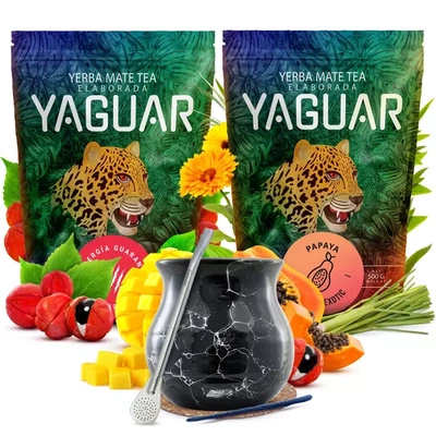 Yaguar yerba maté set céramique calebasse bombilla
