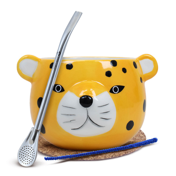 Ensemble Yerba Mate Matero Gourd Gatito Bombilla