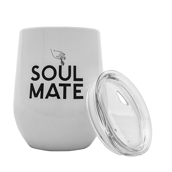 TermoLid – tasse isotherme pour yerba maté avec couvercle – Soul Mate (blanc) – 350 ml