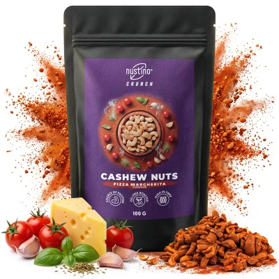 Nustino Crunch – Noix de cajou grillées – Pizza Margherita Flavour 100 g