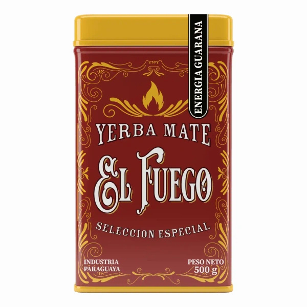 Yerbera – Boîte en métal + El Fuego Energia Guarana 0,5 kg
