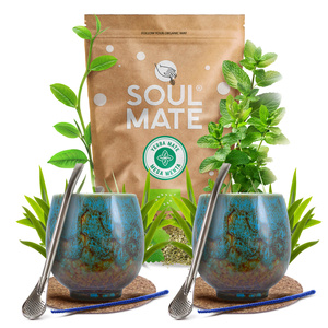 Set de Maté Soul Mate 500g 0,5kg 2x Calebasse + 2x Bombilla