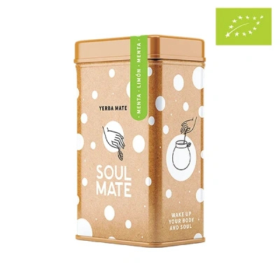 Yerbera – Boîte en métal + Soul Mate Orgánica Menta Limon 0,5 kg