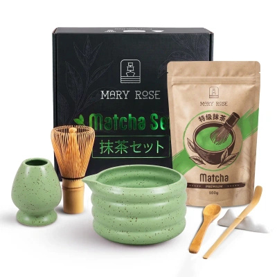 Coffret cadeau : matcha premium + matchawan + accessoires en bambou