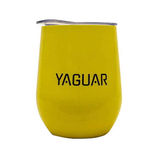 TermoLid – tasse isotherme pour yerba maté avec couvercle – Yaguar (jaune) – 350 ml
