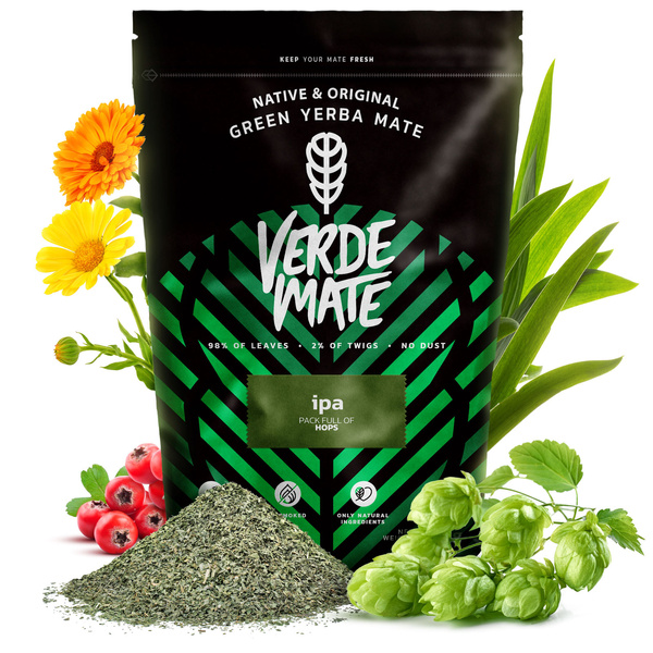 Set de Maté Verde Mate IPA 500g 0,5kg Yerbomos + Calebasse + Bombilla