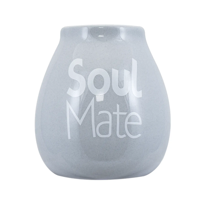 Calebasse en céramique grise avec logo Soul Mate - 350 ml