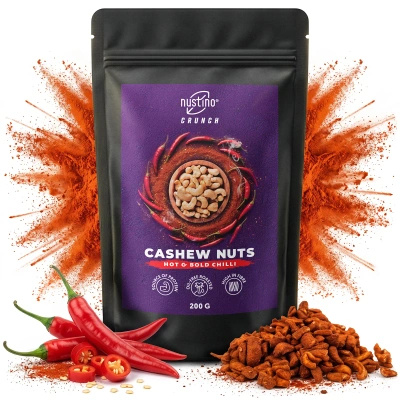 Nustino Crunch – Noix de cajou grillées – Hot & Bold Chilli 200 g