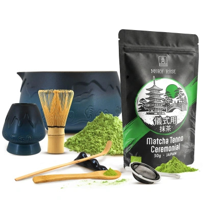 Coffret cérémonial pour préparer le thé matcha : matcha BIO japonais 30g + accessoires