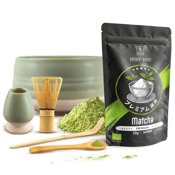 Coffret PREMIUM pour préparer le thé matcha : matcha BIO japonais 30g + accessoires