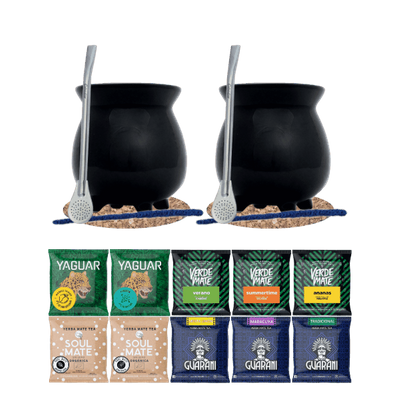 Set de Maté : 2x Calebasse + 2x Bombilla 10 x 50g