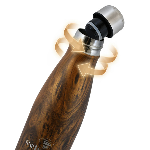 Bouteille isotherme Cebador 500 ml – couleur bois