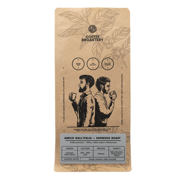 Bro Coffee Roastery - Café en grains Amico dall'Italia Espresso Roast 400 g