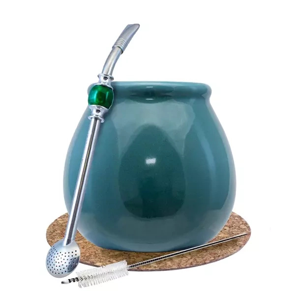 Set d'accessoires pour yerba mate : calebasse Turquesa + bombilla