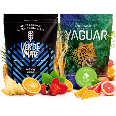 Set de Yerba Maté: Verde Mate + Yaguar 2x500g 1kg
