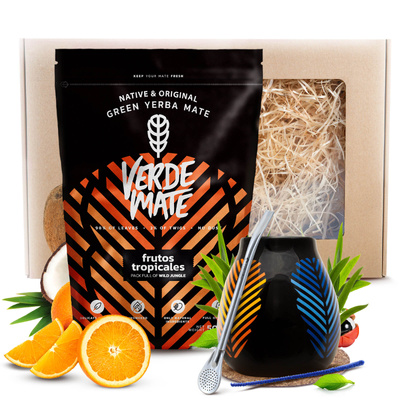 Ensemble de Cadeaux de Maté Verde Mate 400g 0,4kg Calebasse + Bombilla