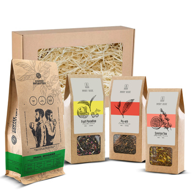 Coffret cadeau avec café Bro Coffee Roastery et thé Mary Rose