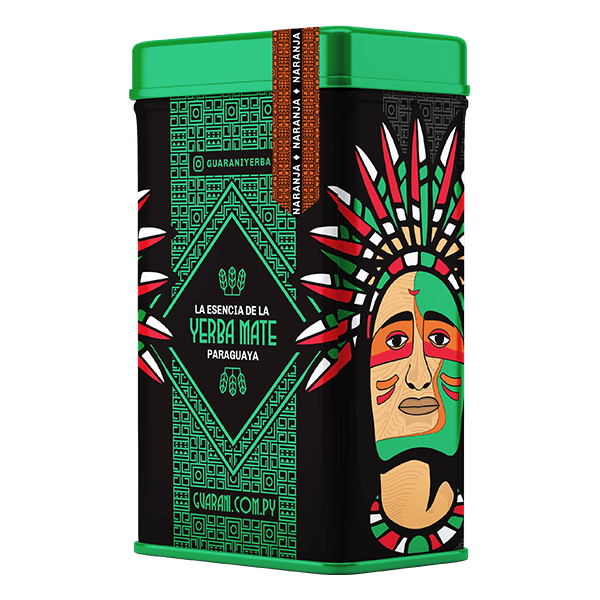 Yerbera – Boîte en métal + Guarani Naranja 0,5 kg