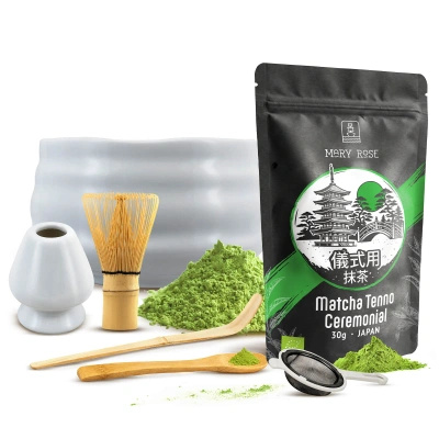 Coffret cérémonial pour préparer le thé matcha : matcha BIO japonais 30g + accessoires