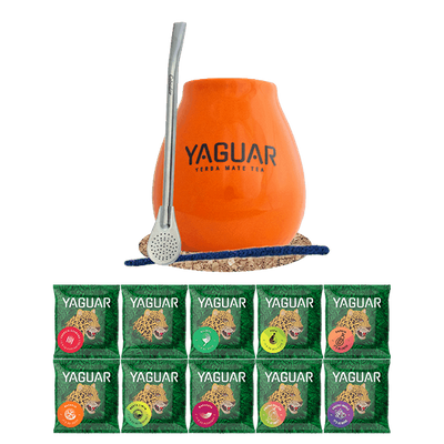 Set de Maté : Calebasse + Bombilla + Échantillons 10x50g