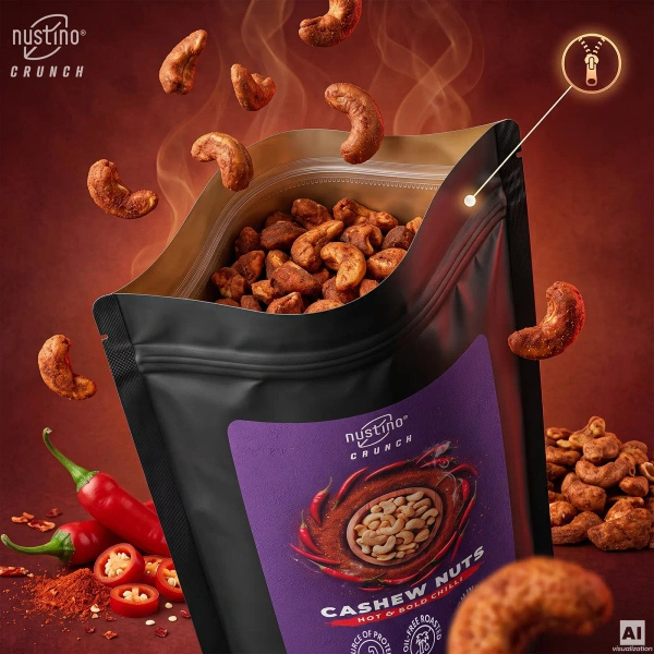 Nustino Crunch – Noix de cajou grillées – Hot & Bold Chilli 100 g