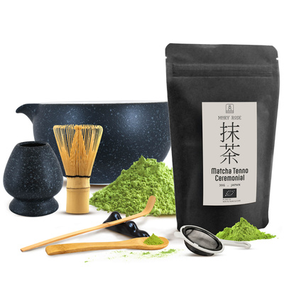 Coffret cérémonial pour préparer le thé matcha : matcha BIO japonais 30g + accessoires