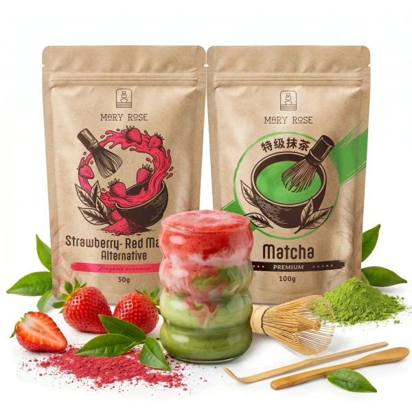 Kit pour Matcha Latte coloré : Matcha + Red Matcha + accessoires