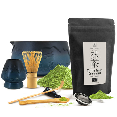 Coffret cérémonial pour préparer le thé matcha : matcha BIO japonais 30g + accessoires