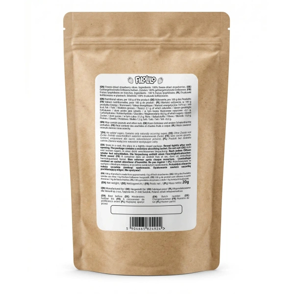 FiloLilo – Fraises lyophilisées en tranches 20 g