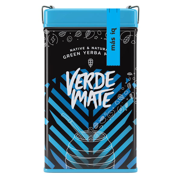 Yerbera – Boîte en métal + Verde Mate Green Más IQ 0,5 kg