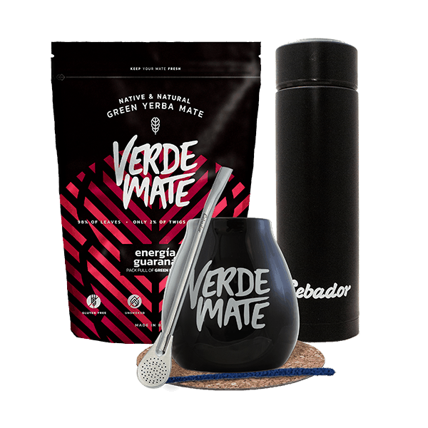 Yerba Maté Yaguar Energia + Yerbomos + Calebasse et accessoires