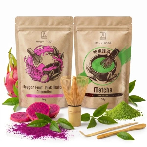 Kit pour Matcha Latte coloré : Matcha + Pink Matcha + accessoires