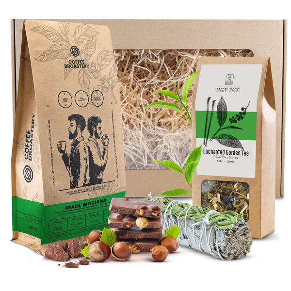 Ensemble de cadeaux de Café en Grains Bro Coffee Roastery + Thé + Sauge Blanche Encens