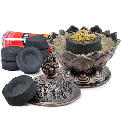 Set de copeaux de palo santo, brûleur d'encens et charbons d'encens