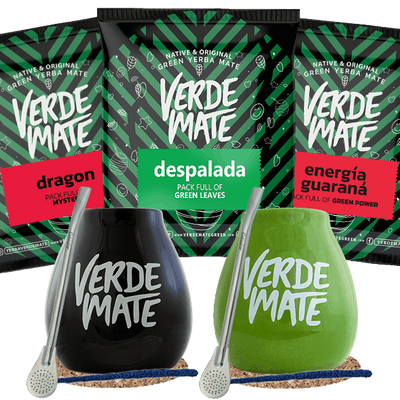 Set de Maté : 2x Calebasse + 2x Bombilla 3x50g