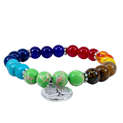 Bracelet "Sept Chakras" – avec l’Arbre de Vie