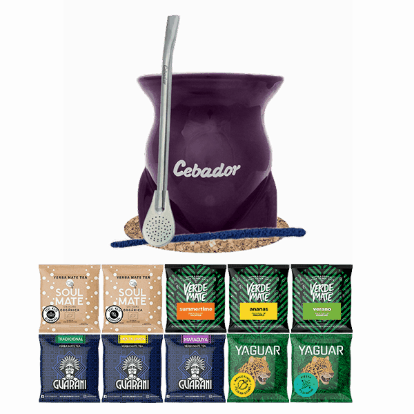 Set de Maté : Calebasse + Bombilla + Échantillons 10x50g