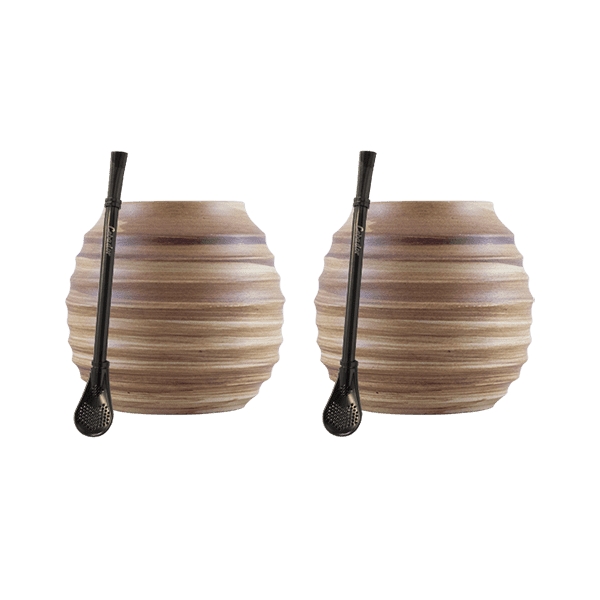Set d'Accessoires pour Maté : 2x Calebasse + 2x Bombilla