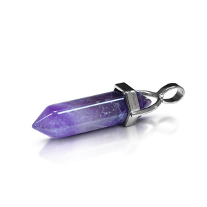 Pendentif en améthyste dans un sachet + chaîne