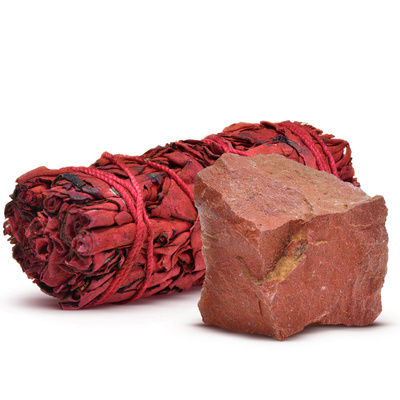 Set de méditation : encens de sauge blanche + jaspe rouge