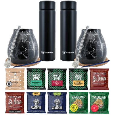 Yerba Mate Thermos Bombilla Set pour deux 500g