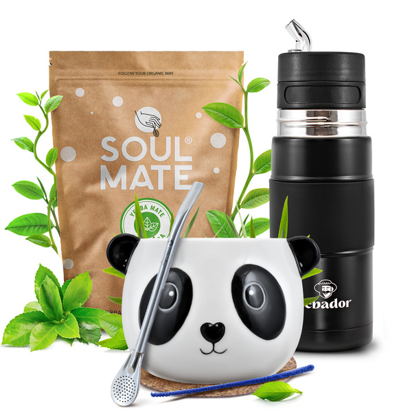 Set de Maté Soul Mate Elaborada 500g 0,5kg Yerbomos + Calebasse + Bombilla