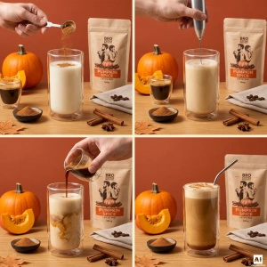Coffret pour Pumpkin Spice Latte : café Bro Coffee Roastery Brazil Cerrado 1kg + Pumpkin Spice Latte Mix 100g