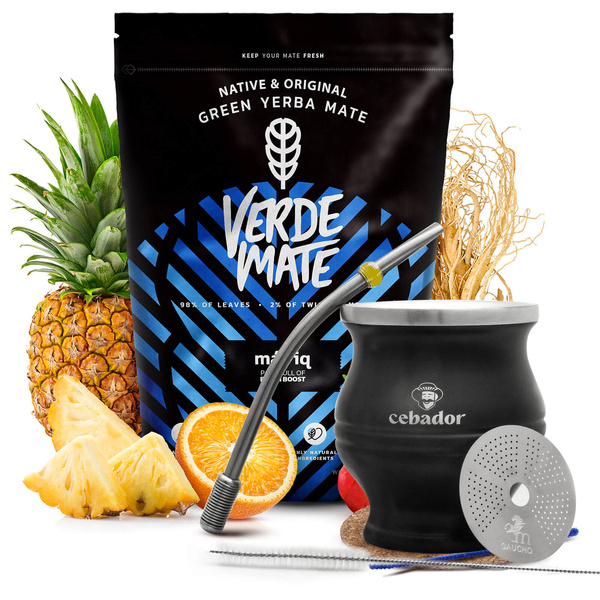 Set Yerba Maté Verde Mate Mas IQ 0,5kg + TermoColador