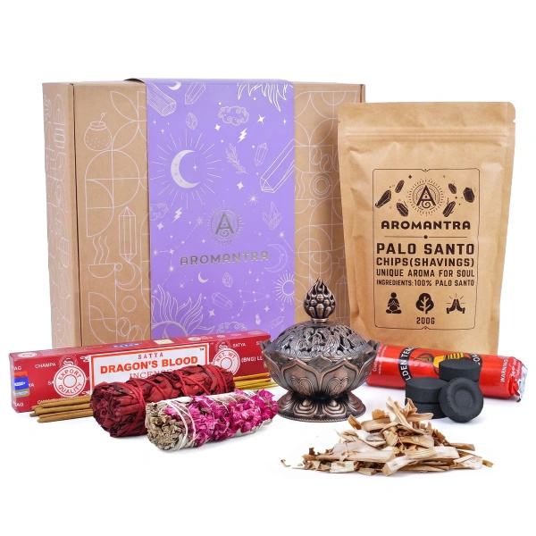 Coffret cadeau ésotérique : encens naturels + accessoires