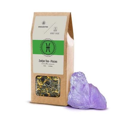 Set pour Poissons : thé du zodiaque + pierre magique