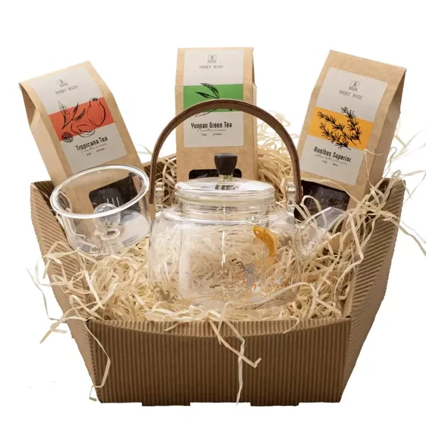 Panier cadeau set de thé premium